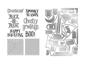 Gemini Shaped Card Base Stamp & Die - Haunted House