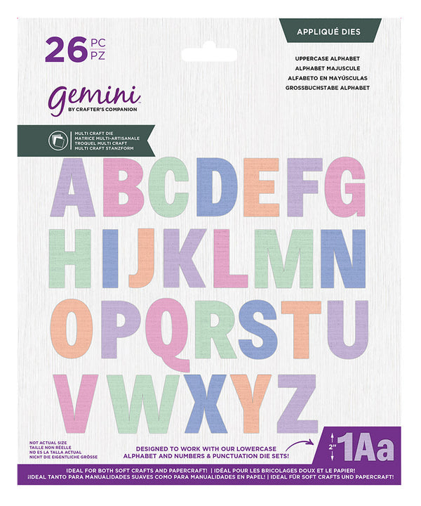 Gemini- Multi Craft Dies - Appliqué - Uppercase Alphabet