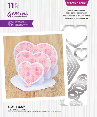 Gemini - Create A Card - Triple Easel Hearts
