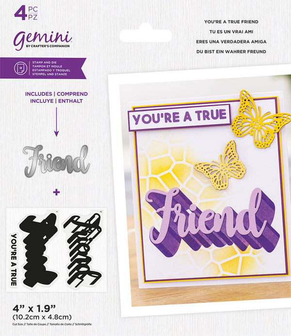 Gemini - Stamp & Die - Youre a true Friend