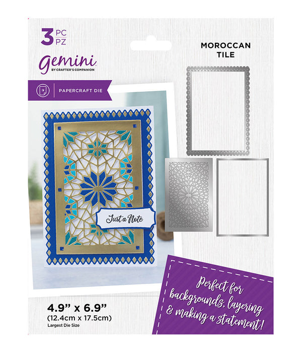 Gemini Deep Border Create-a-Card Die  - Moroccan Tile