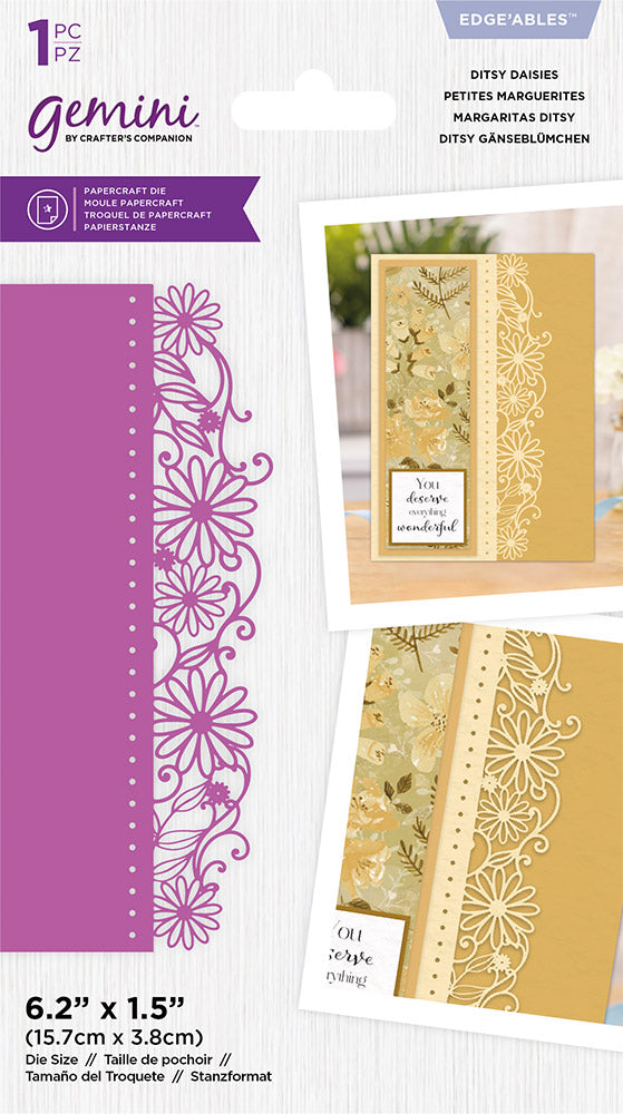 Gemini Edgeable Timeless Border Die - Ditsy Daisies