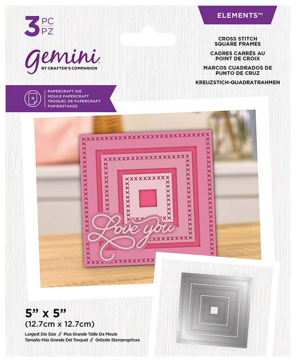 Gemini Elements Nesting Frame Die - Cross Stitch Square