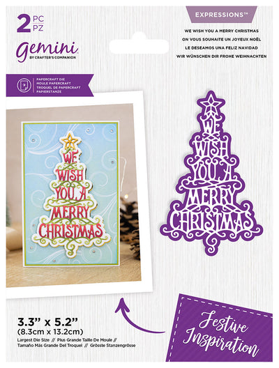 Gemini Expressions Intricate Christmas Sentiments Die - We Wish You A Merry Christmas