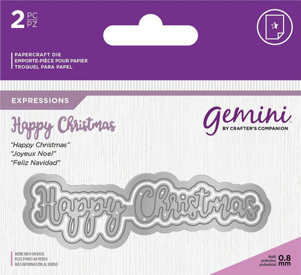 Gemini Expressions Metal Die - Happy Christmas