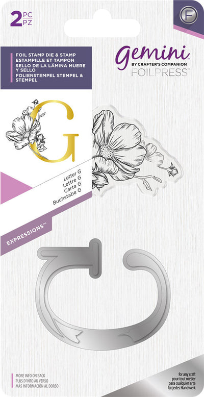 Gemini FOILPRESS Expressions Large Stamp and Die Set - Letter G