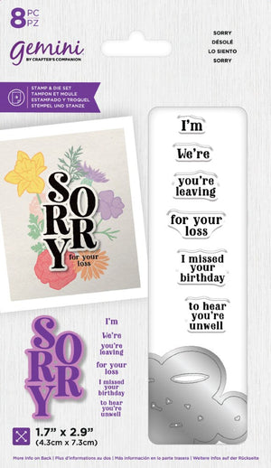 Gemini Floral Sentiment Stamp and Die - Sorry
