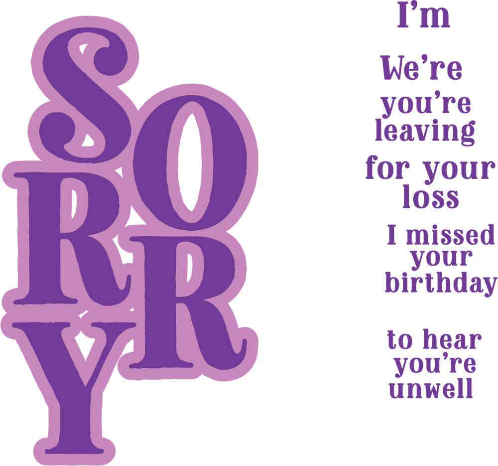 Gemini Floral Sentiment Stamp and Die - Sorry