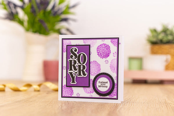 Gemini Floral Sentiment Stamp and Die - Sorry