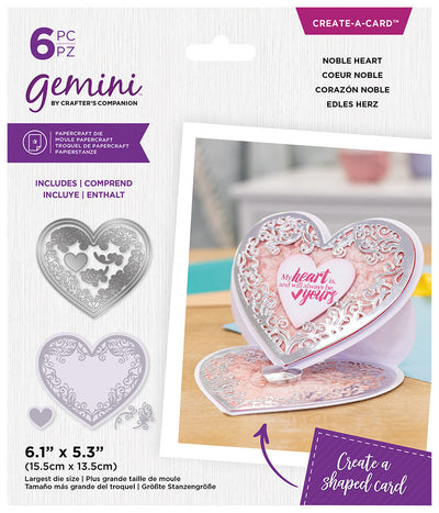 Gemini Shaped Easel Create a Card Die - Noble Heart