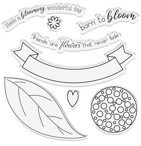 Gemini Shaped Shaker Stamp and Die - born to bloom
