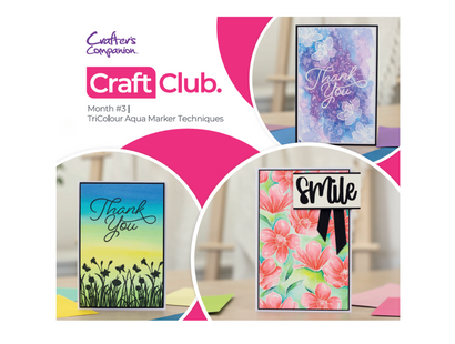 Crafters Companion - Craft Club - Tricolour Aqua Techniques