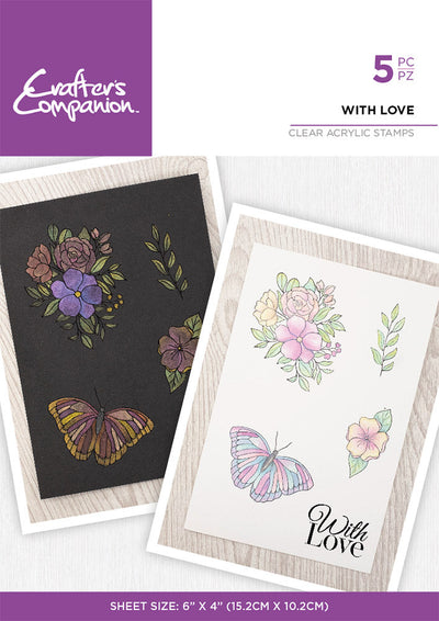 Crafter's Companion Watercolour Clear Acrylic Stamp - With Love