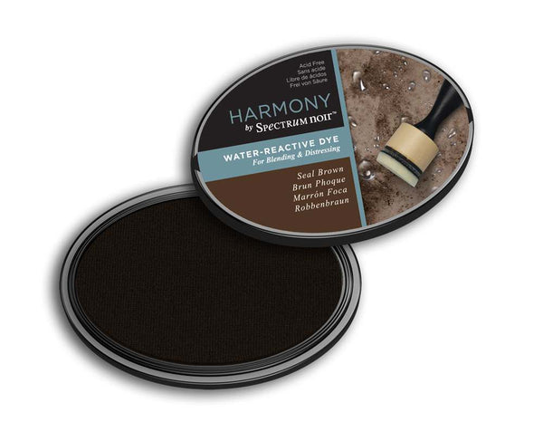 Harmony by Spectrum Noir Water Reactive Dye Inkpad - Seal Brown
