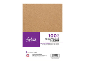 Crafter's Companion A6 Kraft Card & Envelopes - 100 Piece