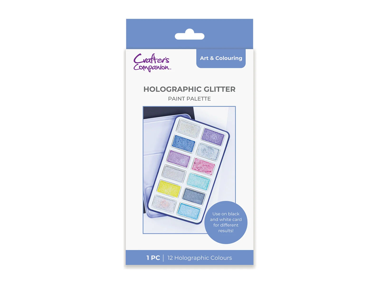 Crafter's Companion Holographic Glitter Paint Palette - 12 Colours