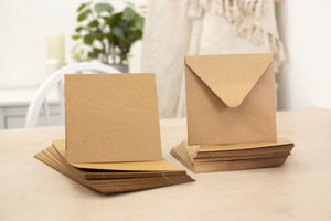 Crafter's Companion - 6"x 6" Kraft  Card & Envelopes 50pk