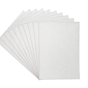Crafter's Companion Glitter Card 10 Sheet Pack - Pale Silver