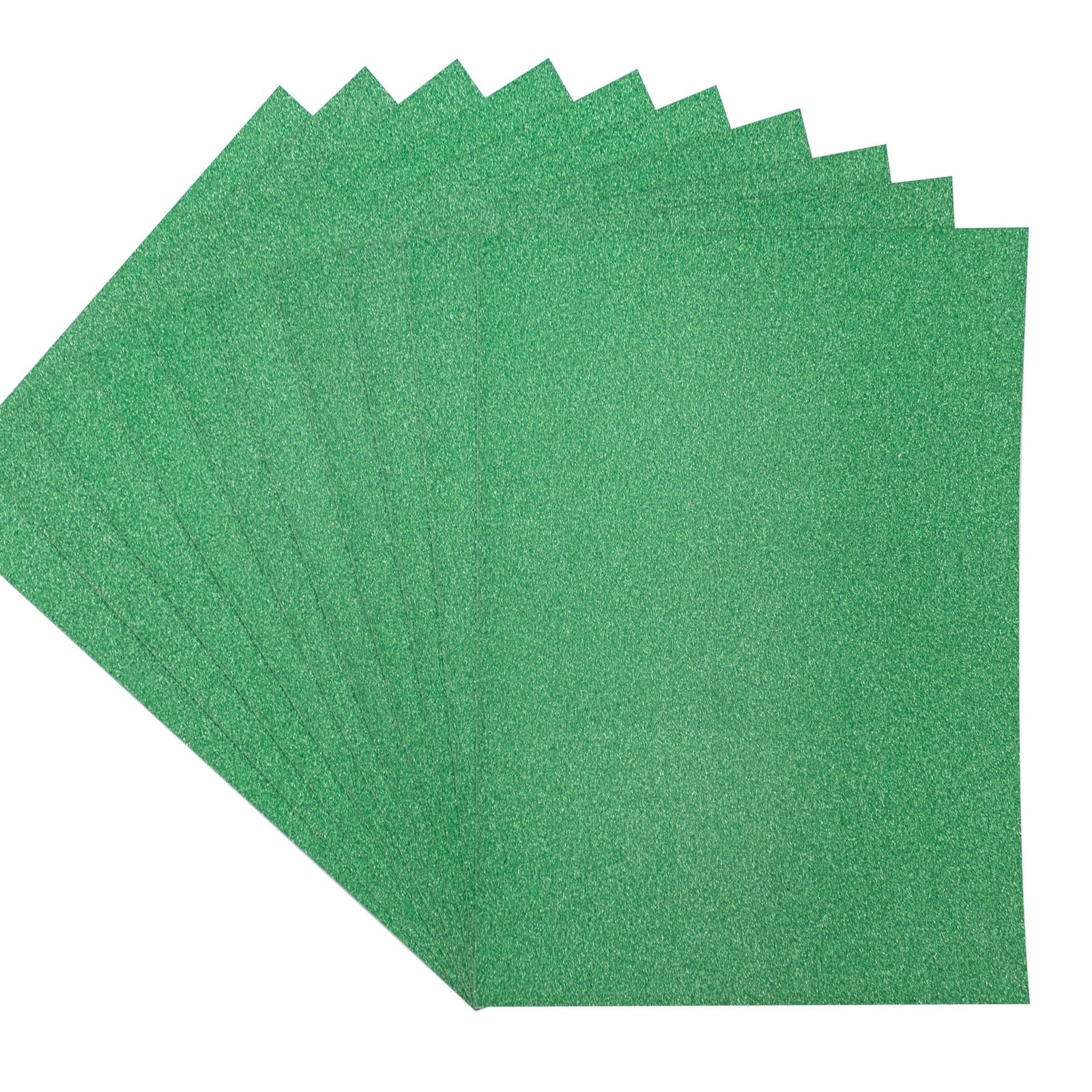 Crafter's Companion Glitter Card 10 Sheet Pack - Xmas Green