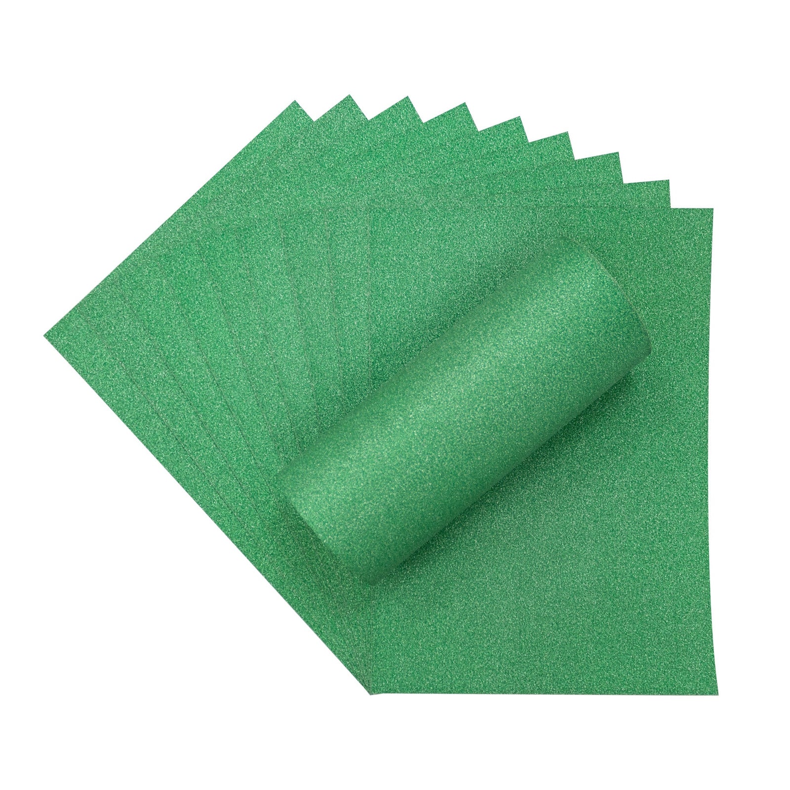 Crafter's Companion Glitter Card 10 Sheet Pack - Xmas Green