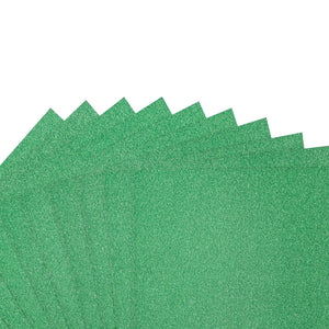 Crafter's Companion Glitter Card 10 Sheet Pack - Xmas Green