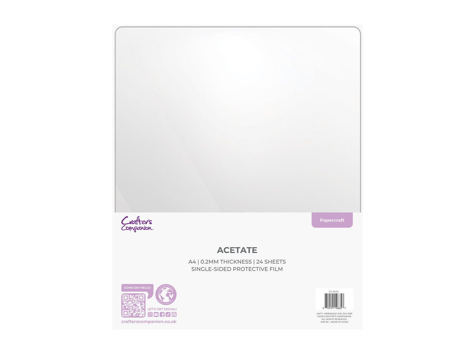 Crafter's Companion A4 Acetate Pack – 24 Sheets