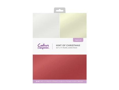 Crafter's Companion 8.5"x11" Pearl Card Pack - Hint of Christmas 