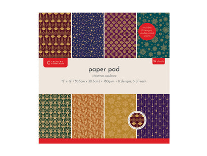 Crafter's Companion 12"x12" Paper Pad - Christmas Opulence