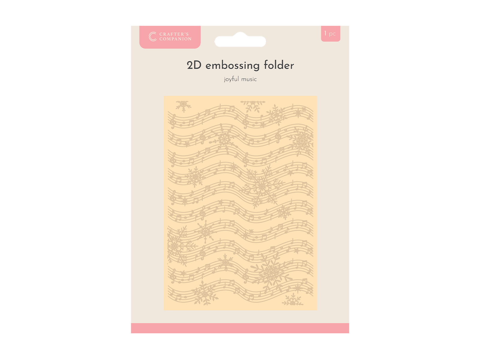 Crafter's Companion Joyous Angel 2D Embossing Folder 5"x7" - Joyful Music
