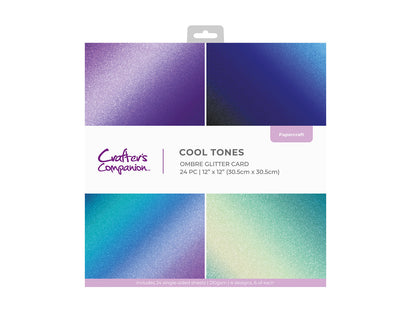 Crafter's Companion 12" x 12" Ombre Glitter Pad - Cool Tones