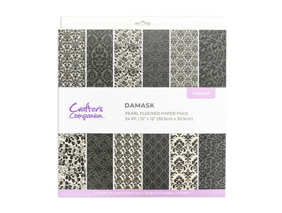 Flocked Damask Paper Pad - 12" x 12"