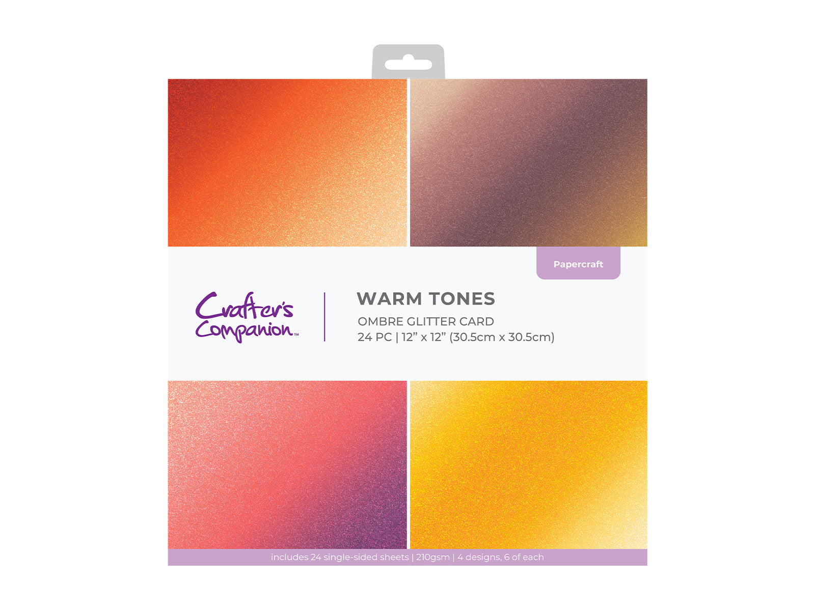 Crafter's Companion 12" x 12" Ombre Glitter Pad - Warm Tones
