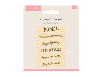 Crafter Companion Joyous Angel Stamp and Die - Joy to the World  