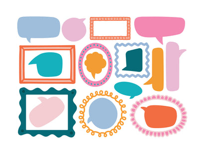 Speech Bubbles & Frames Mini Metal Die Set