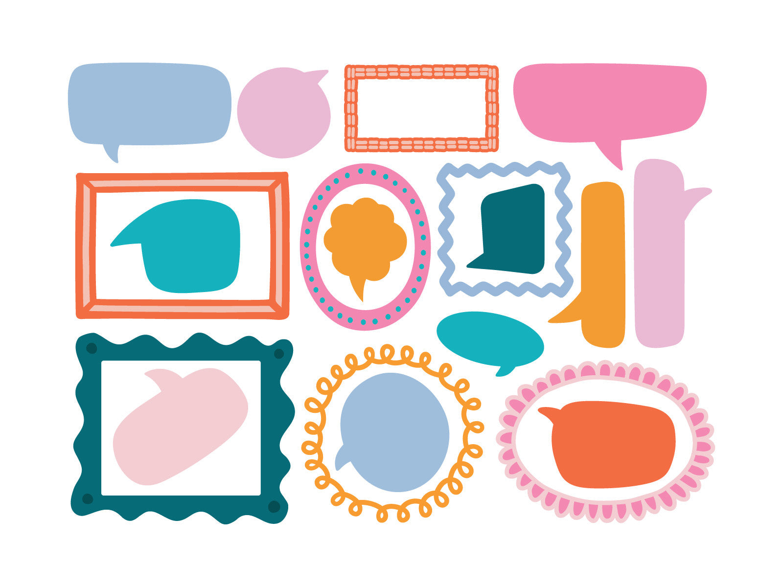 Speech Bubbles & Frames Mini Metal Die Set