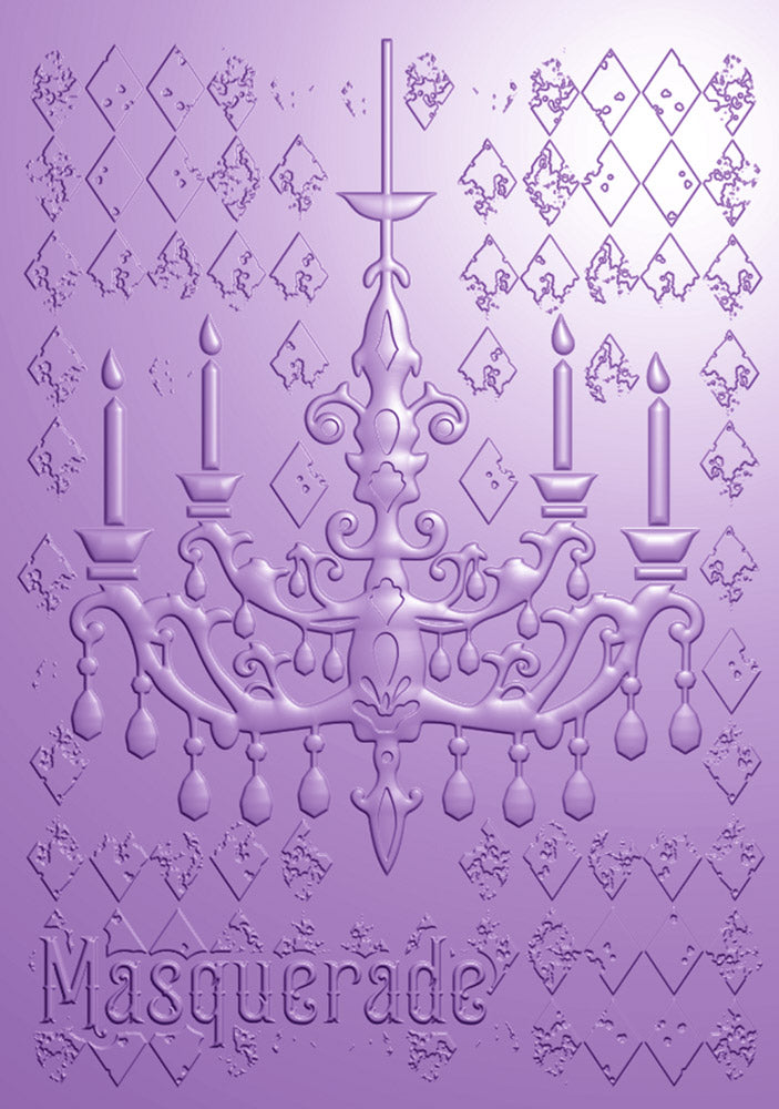 Masquerade Ball - 3D Embossing Folder - Distressed Chandelier