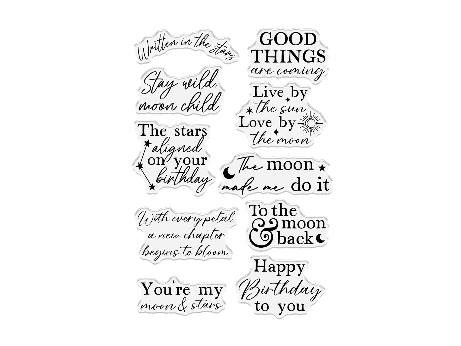 Natures Garden Lunar Blooms Clear Acrylic Stamp - Moonlit Messages