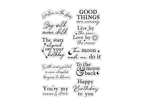Natures Garden Lunar Blooms Clear Acrylic Stamp - Moonlit Messages