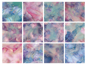 Natures Garden Lunar Blooms - 8”x8” Marble Paper Pad 24 Sheets