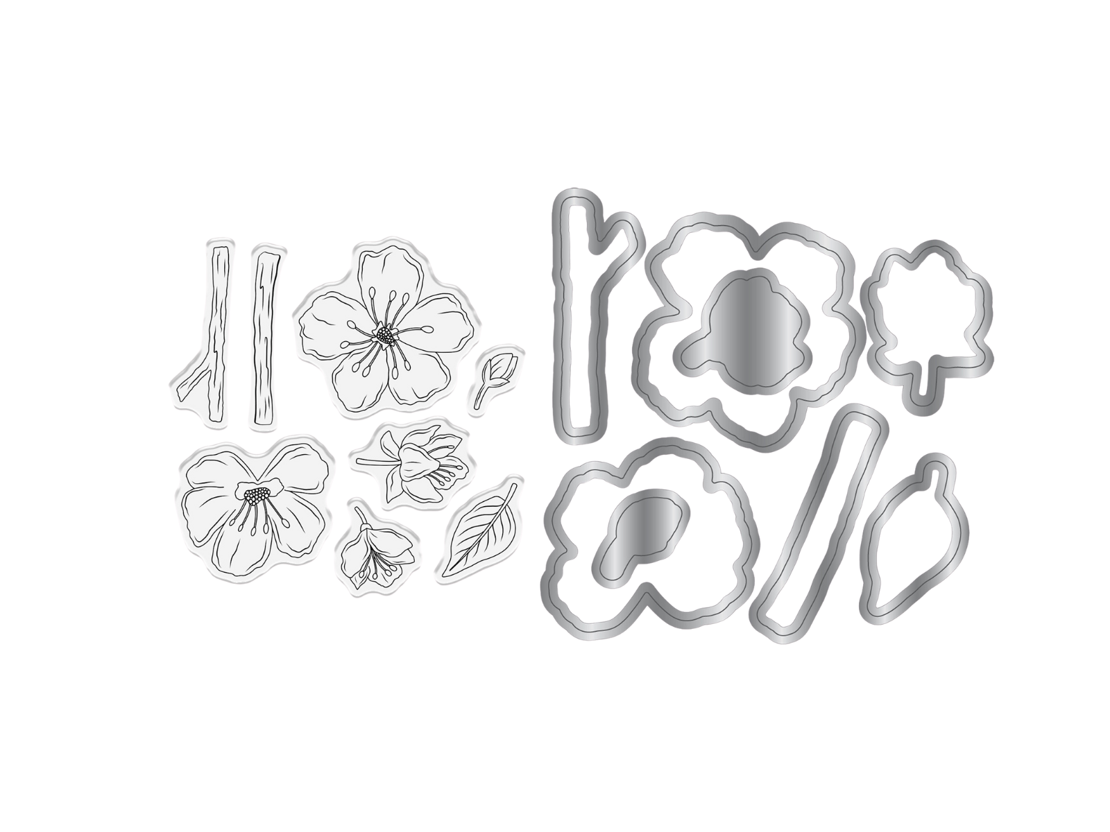Natures Garden Lunar Blooms Stamp & Die - Floral Harmony