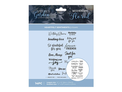 Nature's Garden - Midnight Floral Photopolymer Stamp - Heartfelt Sentiments