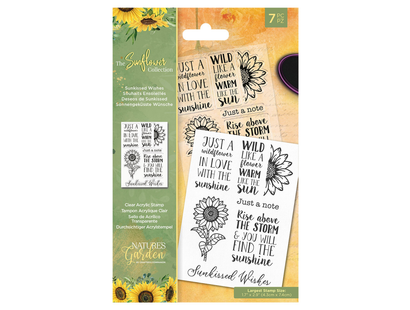 Nature's Garden Sunflower Collection Clear Acrylic Stamp - Sunkissed Wishes