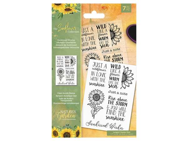 Nature's Garden Sunflower Collection Clear Acrylic Stamp - Sunkissed Wishes