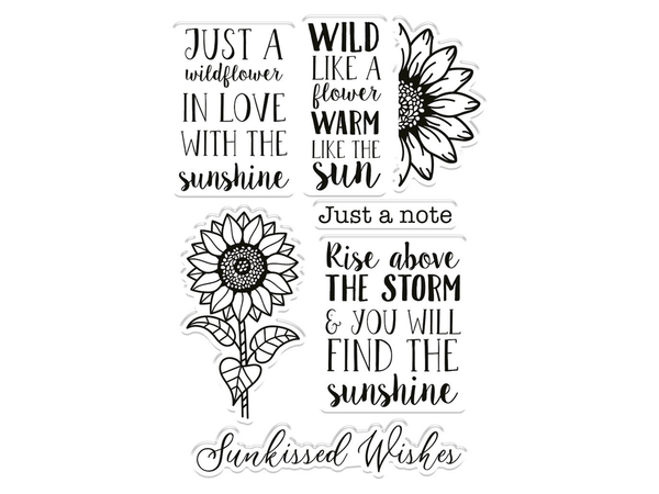 Nature's Garden Sunflower Collection Clear Acrylic Stamp - Sunkissed Wishes