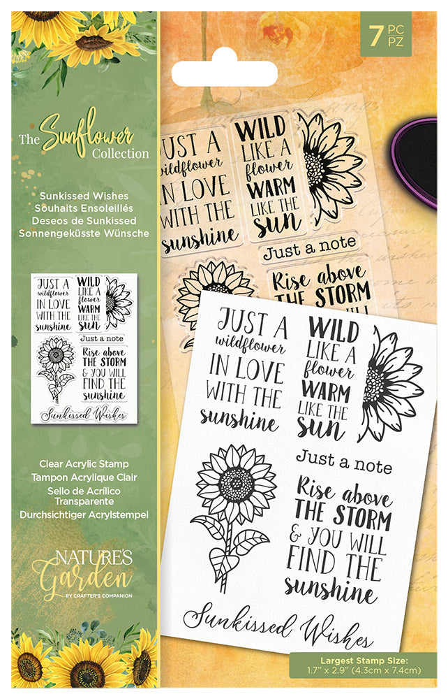 Nature's Garden Sunflower Collection Clear Acrylic Stamp - Sunkissed Wishes