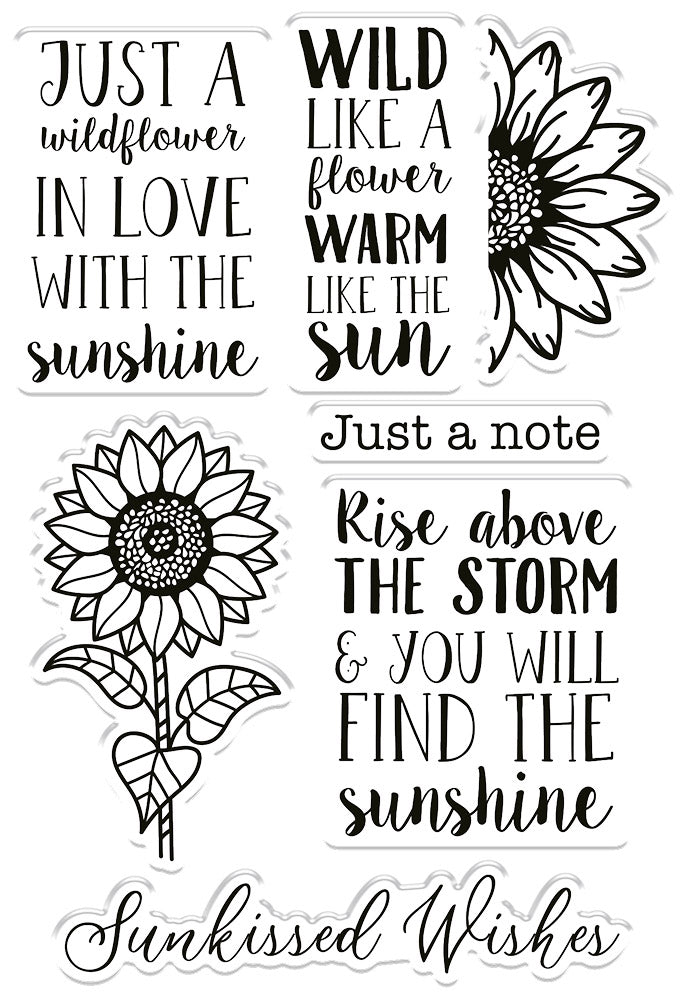 Nature's Garden Sunflower Collection Clear Acrylic Stamp - Sunkissed Wishes