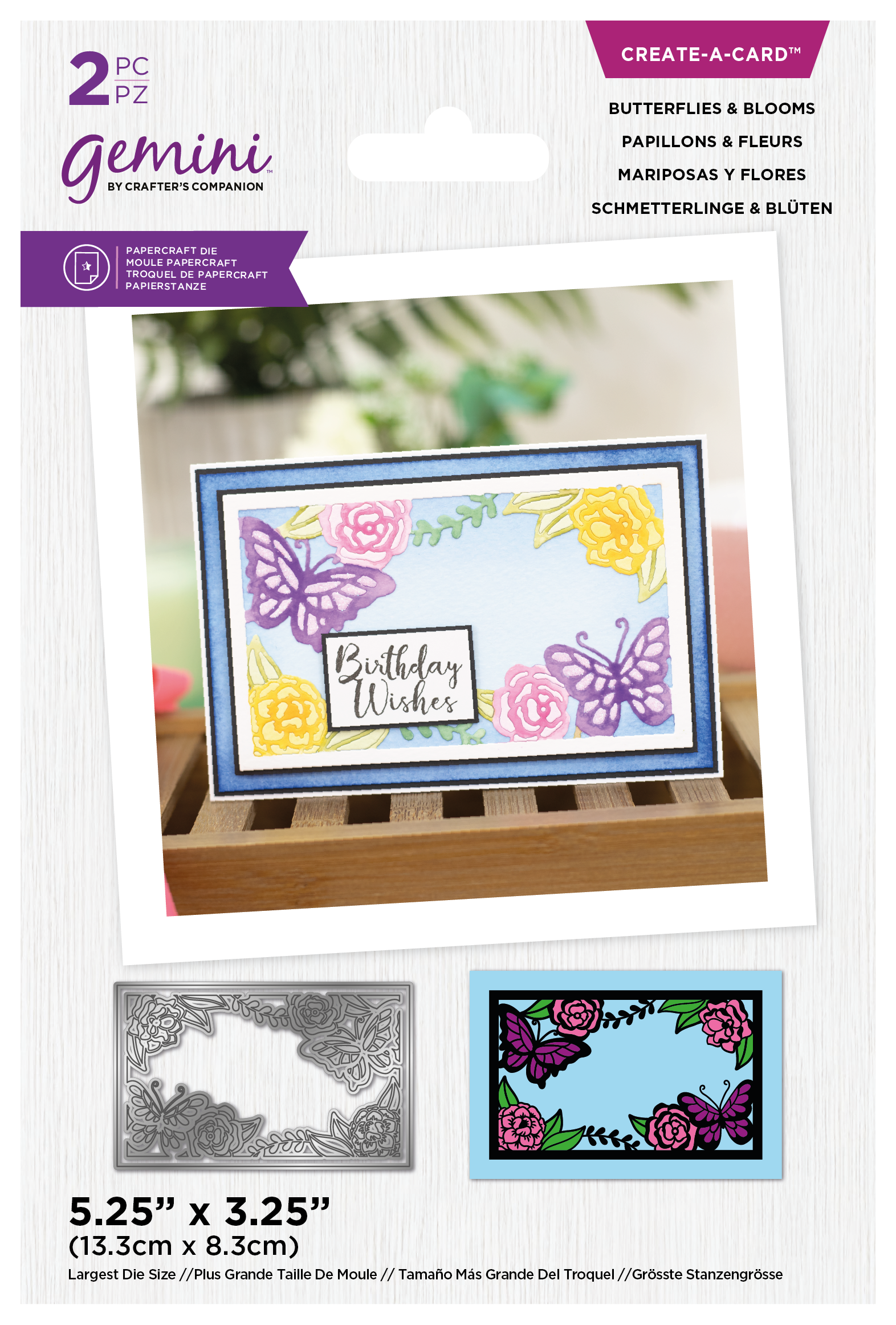 CC Paper Piecing Die Duo- Butterfly & Bloom and Radiant Rose
