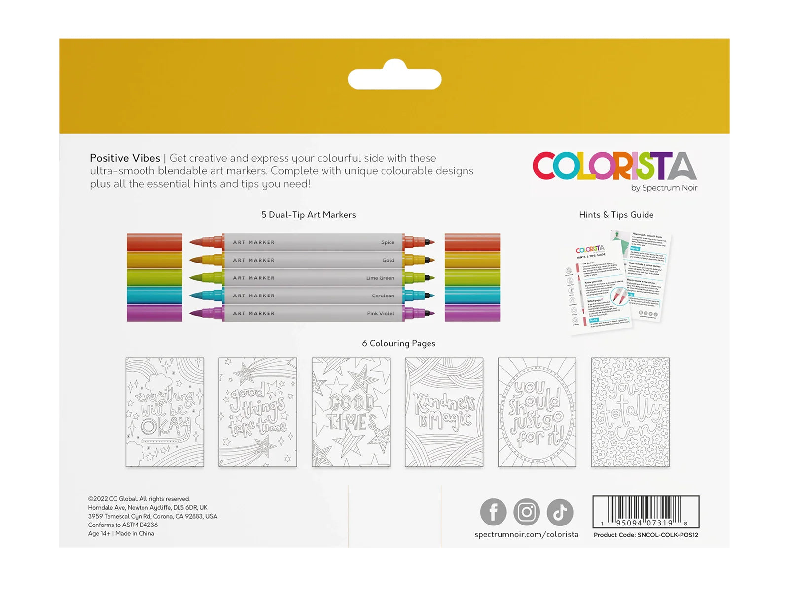 Colorista - Colouring Kit - Positive Vibes 12pc