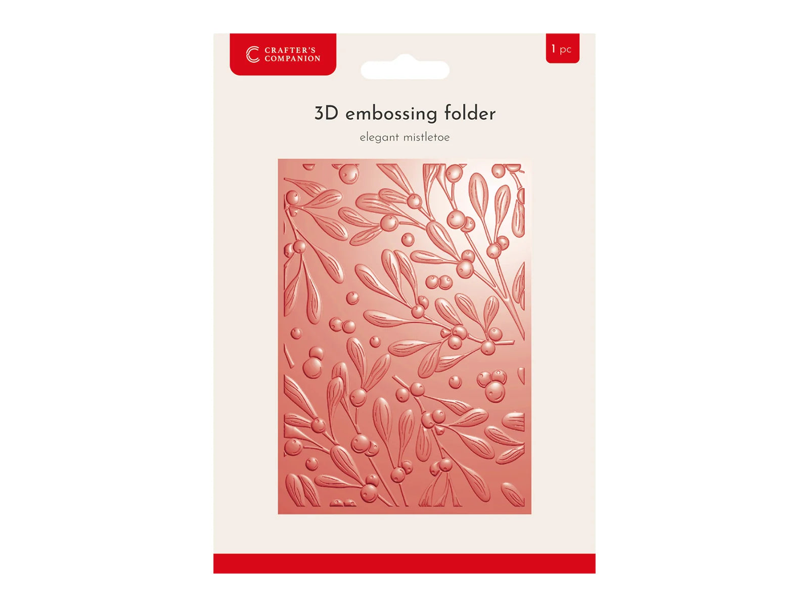Crafter's Companion 3D Embossing Folder 5"x7" - Elegant Mistletoe