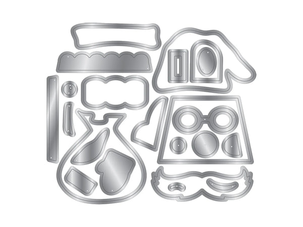Crafter's Companion Metal Die and Template - Merry Friendsmas